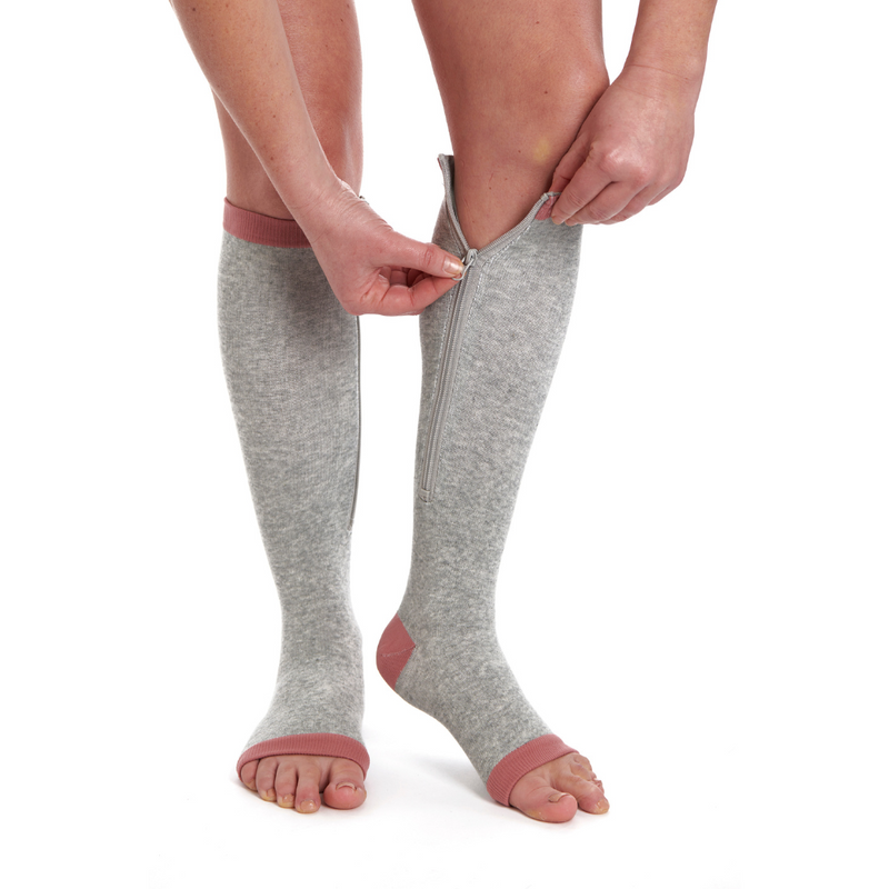 Buy 2-Pack Zipper Compression Socks for Men/Women with Open Toe