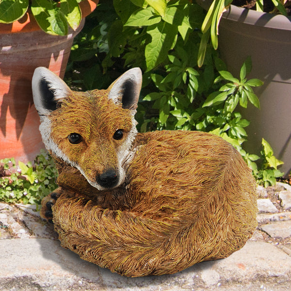 Curled Up Fox Garden Ornament