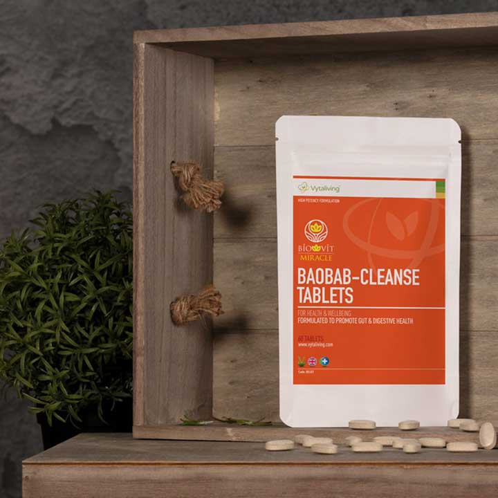 Baobab Cleanse Tablets Wooden Crate