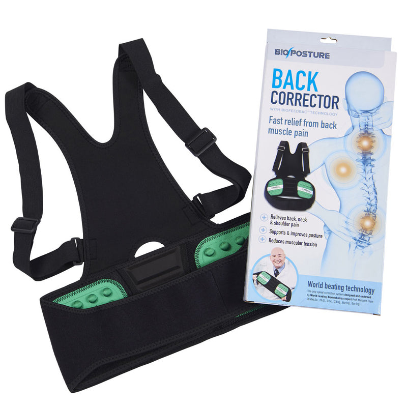 Bioposture Biofeedbac back corrector internal view for posture alignment with box