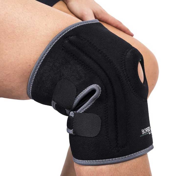 Biofeedbac Knee support on a flexed knee