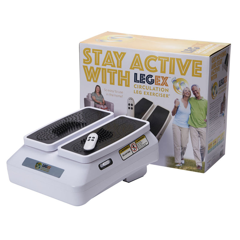 Circulation leg exerciser with box and remote 
