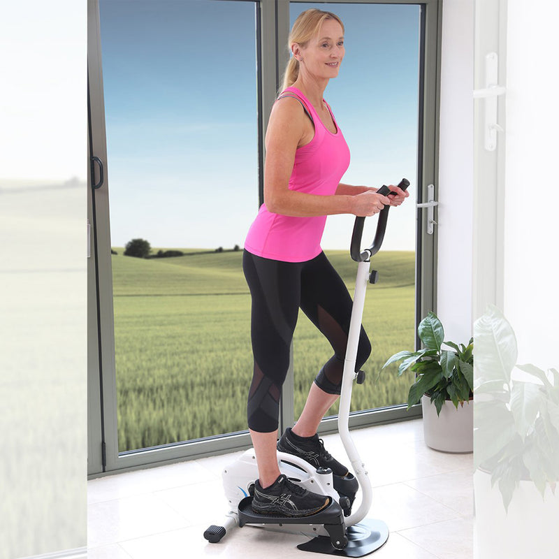 Vytaliving Compact Elliptical Strider Machine In use with Female Model