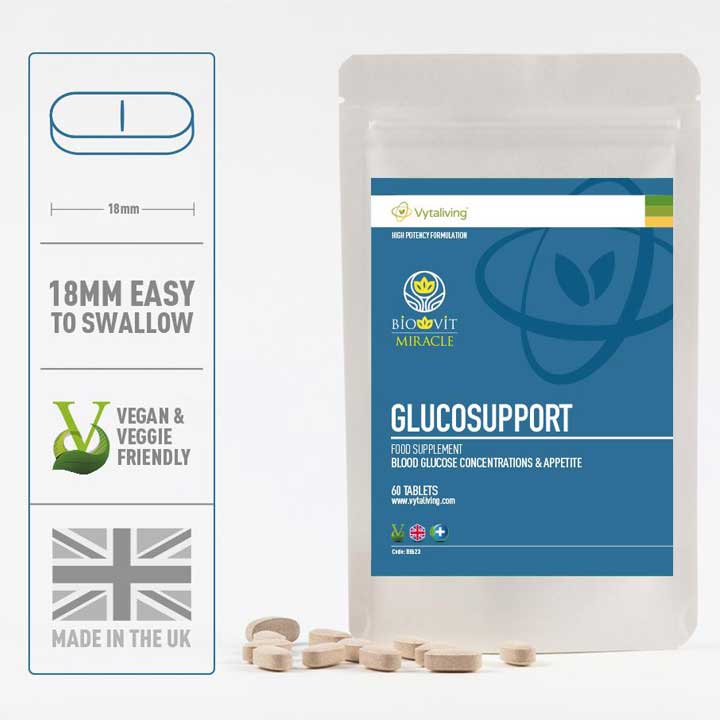 Glucosupport tablets with product information