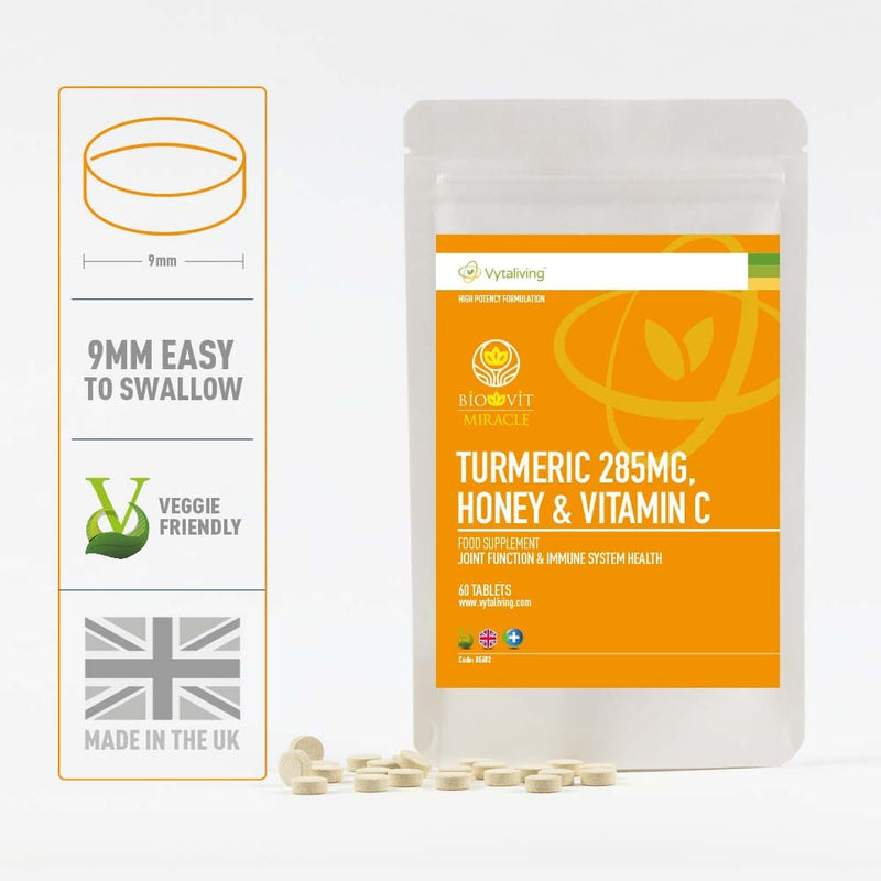 Turmeric 285mg, Honey Propolis and vitamin C Tablets for Biovit Vytaliving