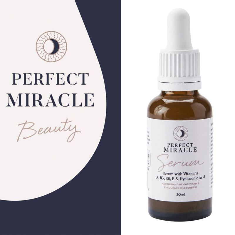 Perfect Miracle Serum with hyaluronic acid, Vitamin B3 and A, Niacinamide and Retinol. From Perfect Miracle Beauty