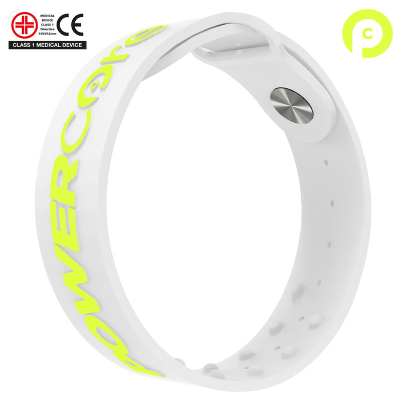 POWERCORE Sports Performance Wrist Band - White Neon
