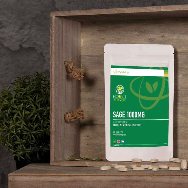 Sage 1000mg tablets reduce menopausal symptoms  