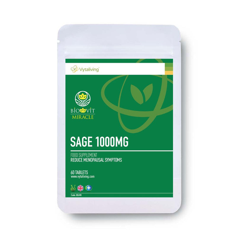 Sage 1000mg tablets reduce menopausal symptoms  