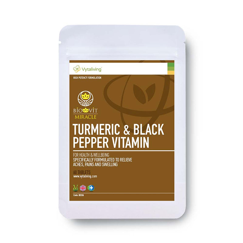 Biovit Turmeric and Black Pepper, 2500mg with Curcumin Curcuminoids. With inflammed joints and pain relief