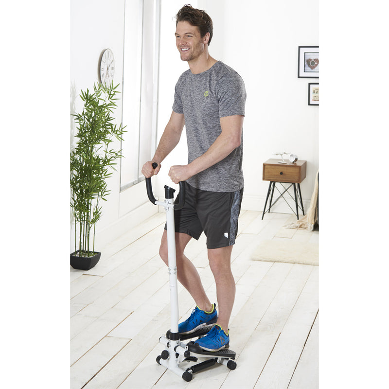 Vytaliving Mini Stepper with Handles and Foot Plates. Male Model