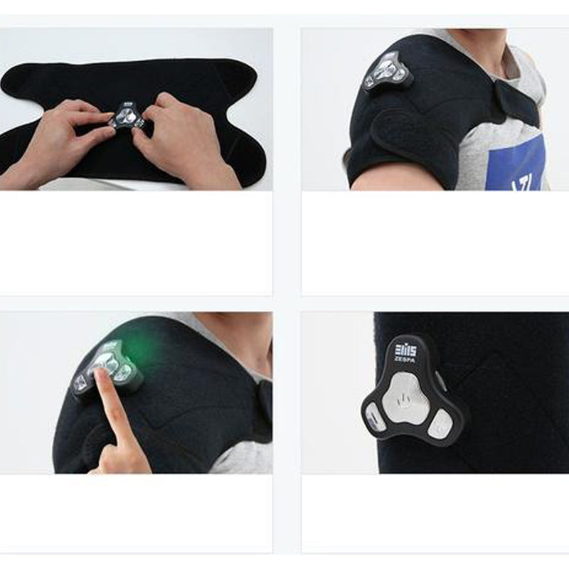 Biofeedbac 2-in-1 TENS Support Device on Shoulder for Pain Relief. How to use